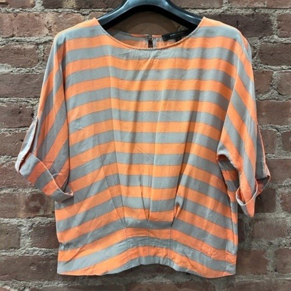 BCBGMaxAzria Silk Striped Blouse